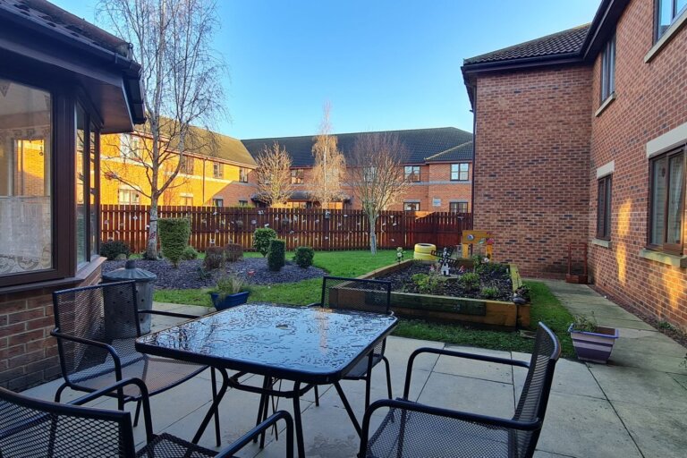 The Lawns Care Home garden area