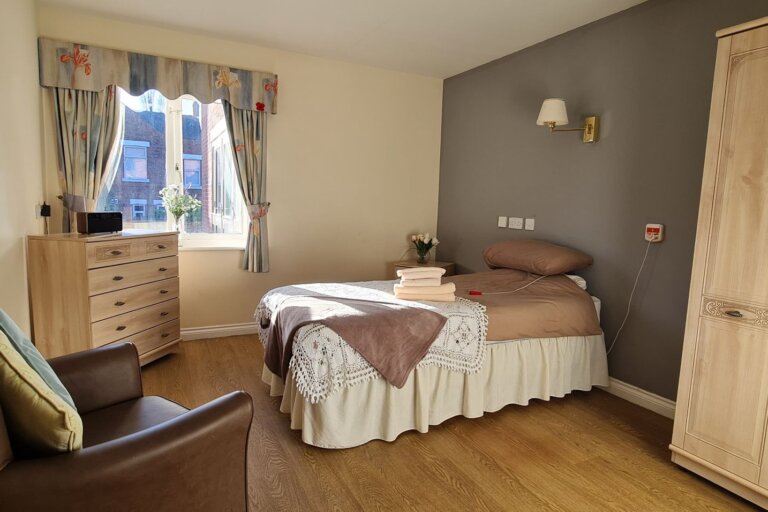 A bedroom at The Lawns Care Home