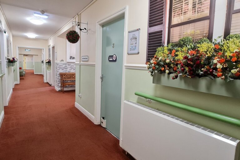 The residents corridor at The Elms Care Home in Louth