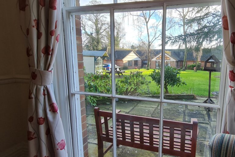 The gardens at The Elms Care Home in Louth