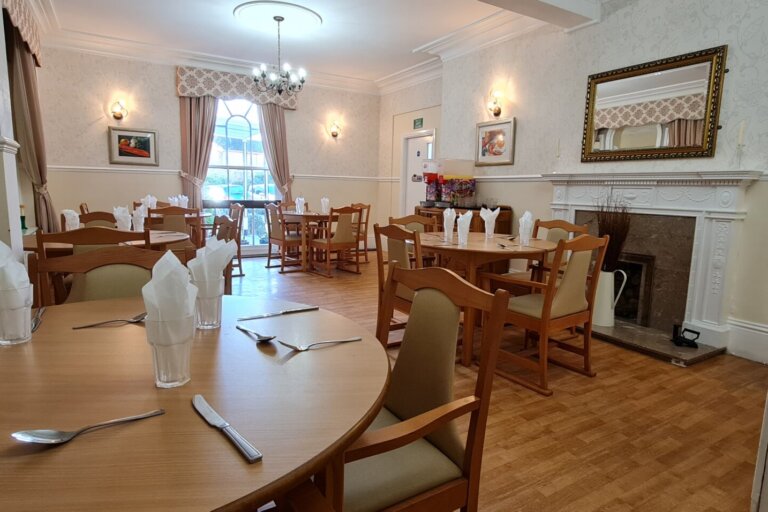 The dining room The Elms Care Home in Louth