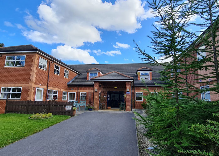 Alpine Lodge Care Home entrance in Stocksbridge