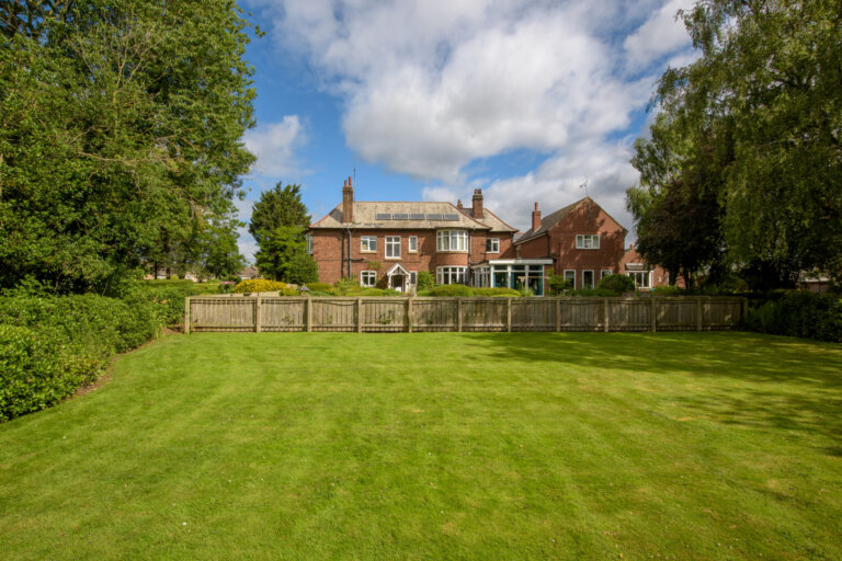 A lovely view of the south facing garden at Cranswick Lodge Care Home in Hutton Cranswick.