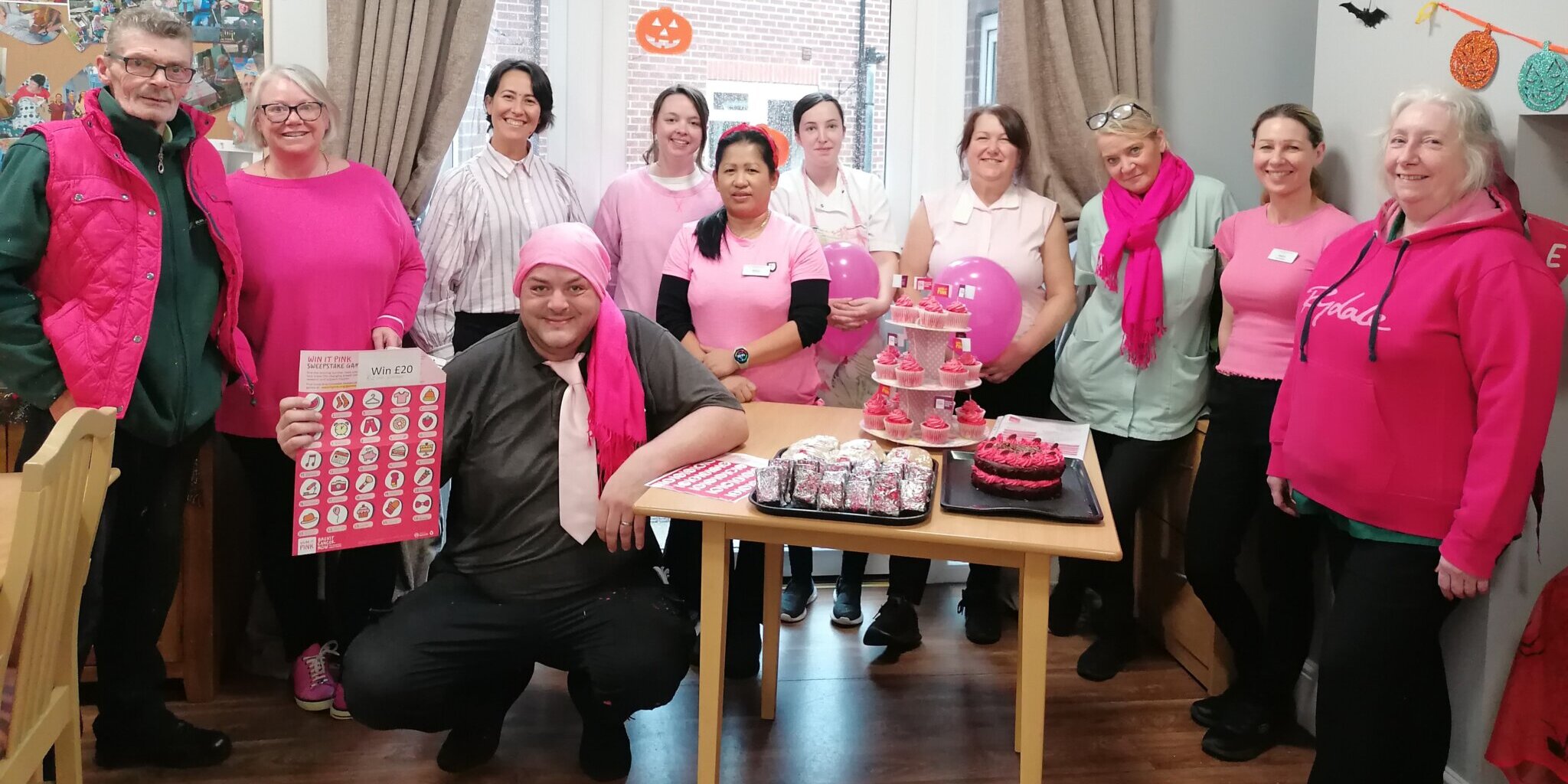 rbt Wearing it pink, the staff dress up and raise awareness of breast cancer, raising funds for the charity in Hutton Cranswick